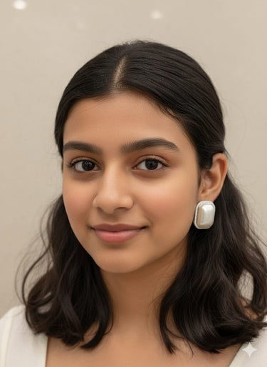 Rectangular Pearl Earrings